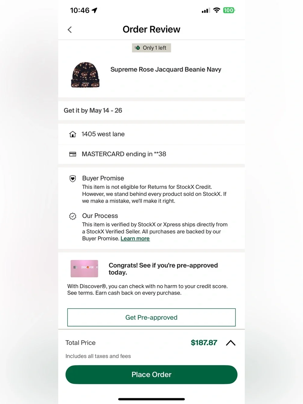 SUPREME Rose Jacquard Beanie